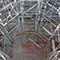 Puntellazione cupola geodetica a travi lamellari in legno a Marghera (VE)